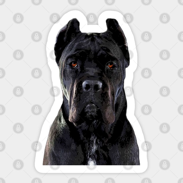 Cane Corso Dog Black Sticker by ElegantCat